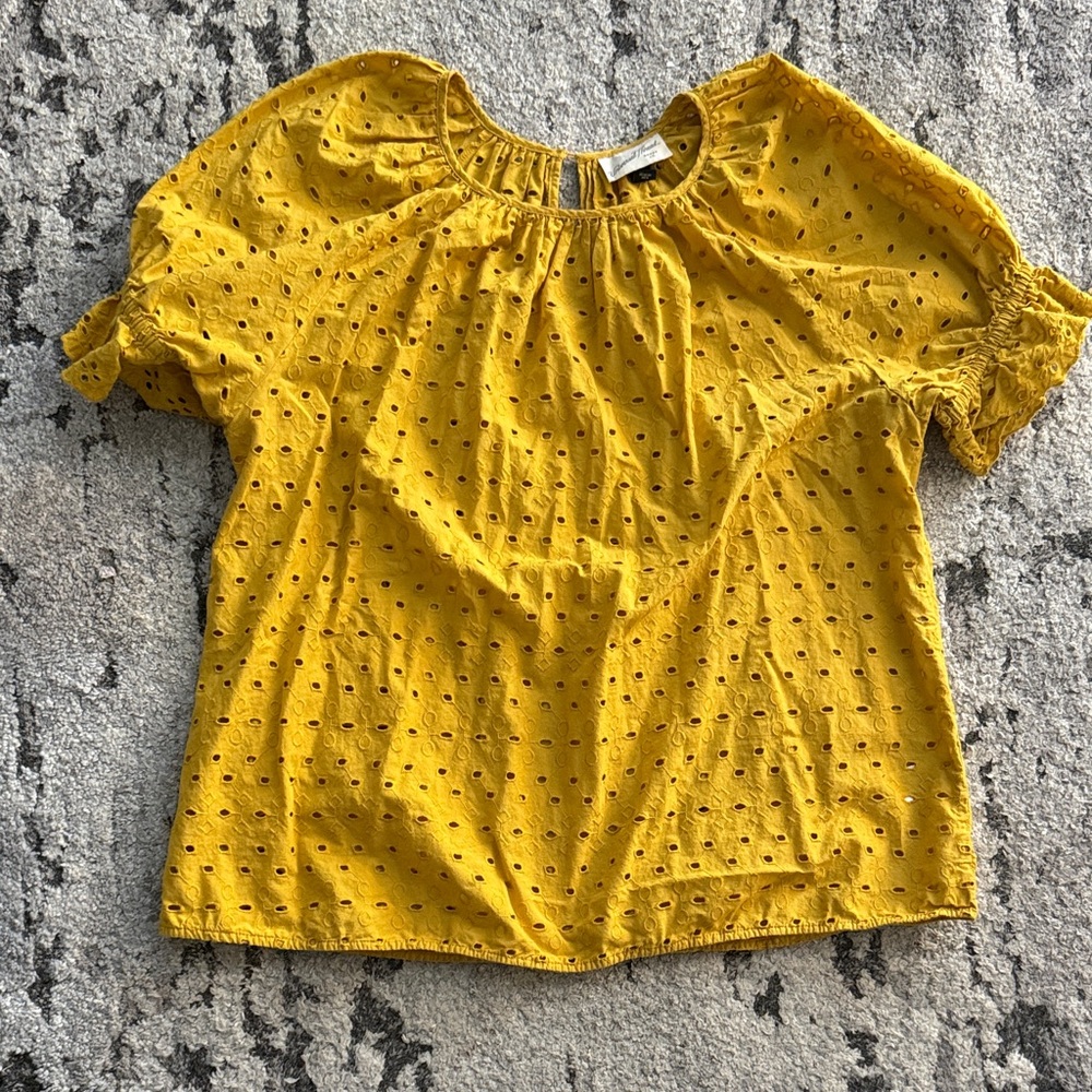 Universal Thread Yellow Eyelet Blouse